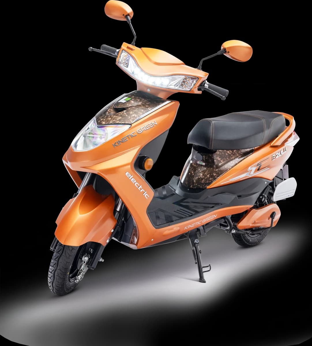 Kinetic Green Zulu Signature Edition electric scooter in orange